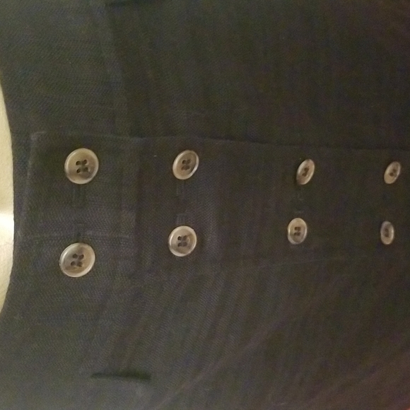 ANN KLEIN SAVANNAH BLACK LINEN BLEND SKIRT - Picture 2 of 8